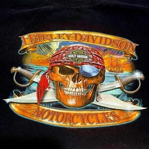 Harley-Davidson Youth Black Pirate Orlando Florida T-shirt Sz large